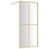 vidaXL Parete per Doccia Walk-in Vetro Trasparente ESG 90x195 cm Oro