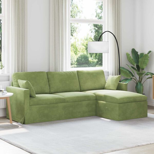 vidaXL Divano Verde chiaro 198 x 134 x 80 cm Velluto