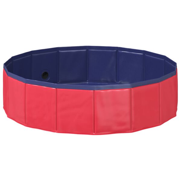 vidaXL Piscina Pieghevole per Cani Rosso e Blu 80 x 80 x 20 cm PVC