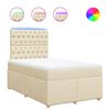 vidaXL Giroletto a Molle con Materasso Crema 120x190 cm in Tessuto