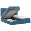 vidaXL Letto ottomano con materasso 2 pz Blu Scuro Velluto