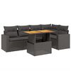 vidaXL Set Divano da Giardino 6 pz con Cuscini Nero in Polyrattan
