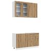 vidaXL Unit&agrave; Cucina LYON 4 pz Rovere Artigianale Legno ingegnerizzato