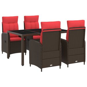 vidaXL Set da pranzo per esterni 5 pz polyrattan