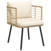 vidaXL Sedia da Giardino con Cuscini Naturale in Polyrattan