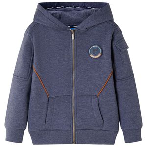 Felpa con Cappuccio e Cerniera per Bambini Blu Scuro M&eacute;lange 92