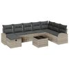 vidaXL Set di divani 9 pz Grigio chiaro polyrattan
