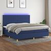 vidaXL Letto a Molle Materasso e LED Blu 200x200cm in Tessuto