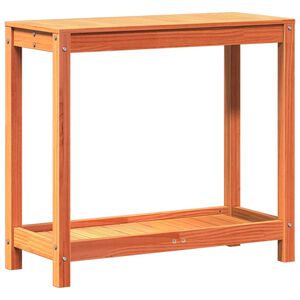 vidaXL Tavolo Invasatura Ripiano Marrone Cera 82,5x35x75 Massello Pino