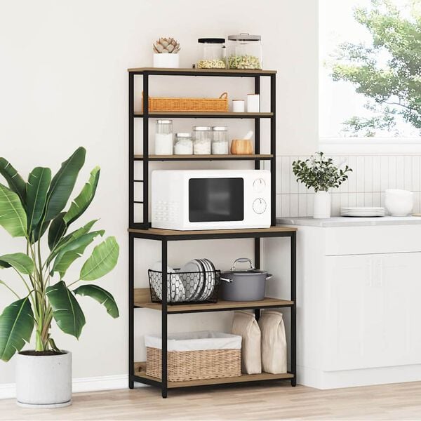 vidaXL Mensola da cucina Rovere artigianale 80 x 40 x 168 cm