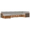 vidaXL Set di divani da esterno 7 pcs Naturale e Grigio Chiaro