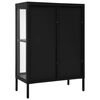 vidaXL Credenza Nera 75x35x105 cm in Acciaio e Vetro
