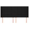 vidaXL Testiera ad Orecchio Nera 183x16x118/128 cm in Tessuto