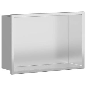 vidaXL Nicchia per doccia Argento 30 x 20 x 9,5 cm Acciaio Inox