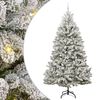 vidaXL Albero di Natale Artificiale con Rami Pieghevoli Verde e Bianco
