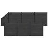 vidaXL Set di Recinzione 7 pz 1138 x 186 cm WPC e Alluminio Nero