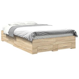 vidaXL Struttura del letto Marrone 120 x 200 cm Legno ingegnerizzato