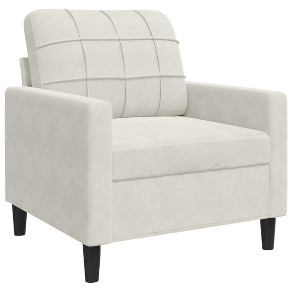 vidaXL Poltrona Crema 60 cm Velluto