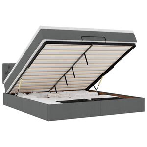 vidaXL Struttura Letto Pouf con Materasso 180x200 cm in Tessuto