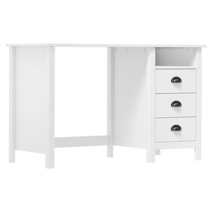 vidaXL Scrivania Hill 3 Cassetti 120x50x74 cm Massello di Pino