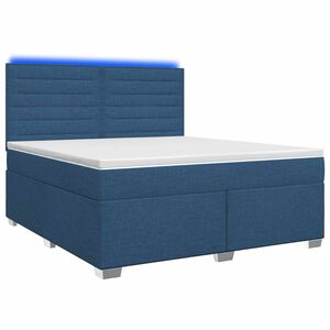 vidaXL Letto box spring con materasso Blu 140 x 200 cm Tessuto
