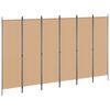 vidaXL Divisore per Stanza a 6 Pannelli Beige 300 x 180 cm Tessuto