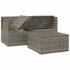 vidaXL Set Divani da Giardino 3 pz con Cuscini in Polyrattan Grigio