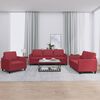 vidaXL Set di Divani 3 pz con Cuscini Rosso Vino in Similpelle