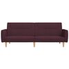 vidaXL Divano Letto a 2 Posti con Poggiapiedi Viola in Tessuto