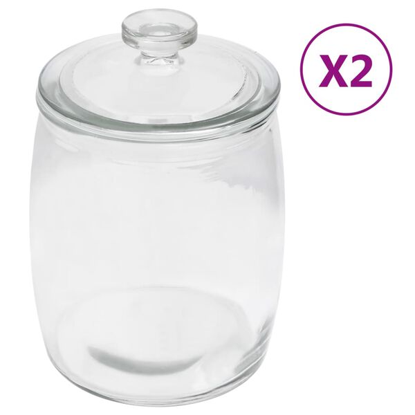 vidaXL Barattoli di Vetro con Coperchio 2 pz 3850 ml