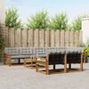 vidaXL Set di divani da esterno 9 pcs Grigio Naturale e Chiaro