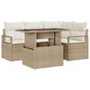 vidaXL Set Divano da Giardino 5 pz Beige Poly Rattan