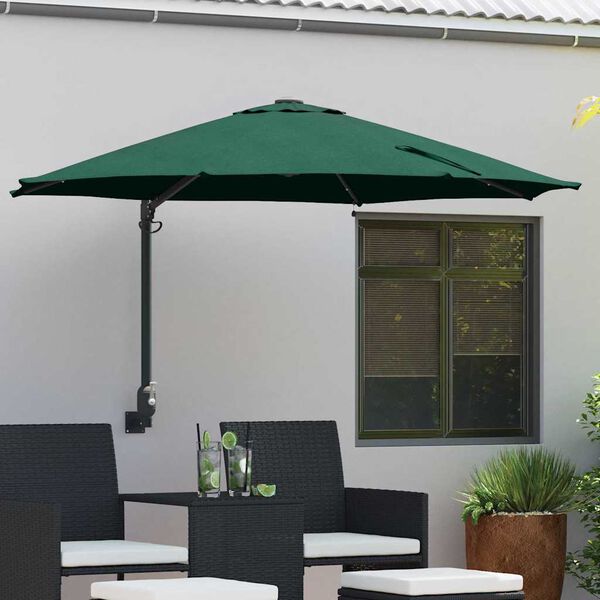 vidaXL Ombrello da giardino Verde 248 x 248 x 148 cm