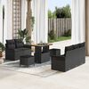 vidaXL Set Divano da Giardino 8 pcs Nero polyrattan