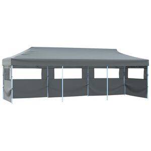vidaXL Tenda Pieghevole Pop-Up con 5 Pareti Laterali 870x291x315 cm Antracite