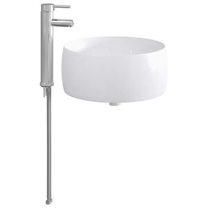 vidaXL Lavabo con rubinetto e scarico Cromato 38,5 x 38,5 x 16 cm