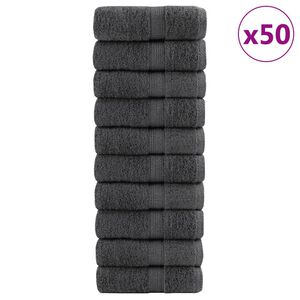 vidaXL Salviette Premium SOLUND 50 pz Antracite 15x21 cm 600 g/m&sup2;