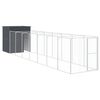 vidaXL Casetta Cani con Corsa Antracite 165x863x181 cm Acciaio Zincato