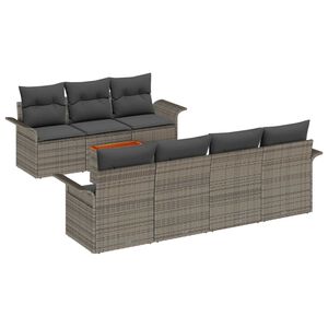 vidaXL Set Divano da Giardino con cuscino 8 pcs Grigio polyrattan