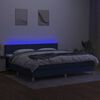 vidaXL Letto a Molle Materasso e LED Blu 200x200cm in Tessuto