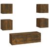vidaXL Set di Mobili TV a Parete Rovere Fumo in Legno Multistrato