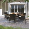 vidaXL Set Mobili da Pranzo Giardino 5pz Polyrattan e Massello Acacia