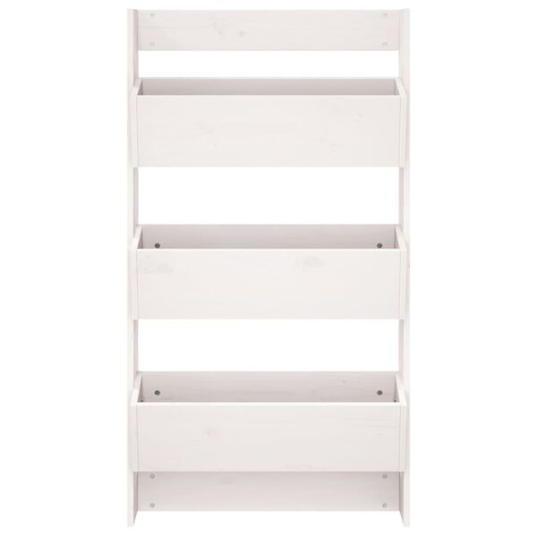 vidaXL Fioriera Muro 3Ripiani Bianca 60x18,5x110cm Legno Massello Pino