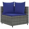 vidaXL Set Divano da Giardino 10 pz con Cuscini Grigio in Polyrattan