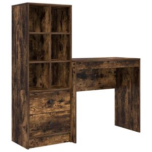vidaXL Scrivania Rovere fum&eacute; 125,5 x 40 x 127 cm 2 pz