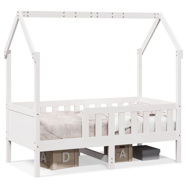 vidaXL Giroletto Casetta Bambini Bianco 70x140 cm Legno Massello Pino