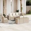 vidaXL Set Divano da Giardino 9 pz con Cuscini Beige in Polyrattan