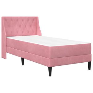 vidaXL Struttura letto con materasso Rosa 80 x 200 cm Velluto