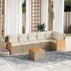 vidaXL Set Divani da Giardino 7 pz con Cuscini Beige in Polyrattan