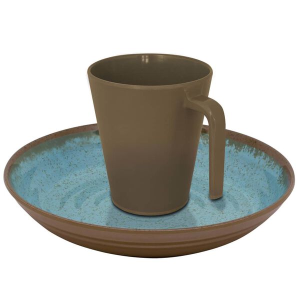 Eurotrail Set di Stoviglie Ocean 16 pz in Melamina Celeste